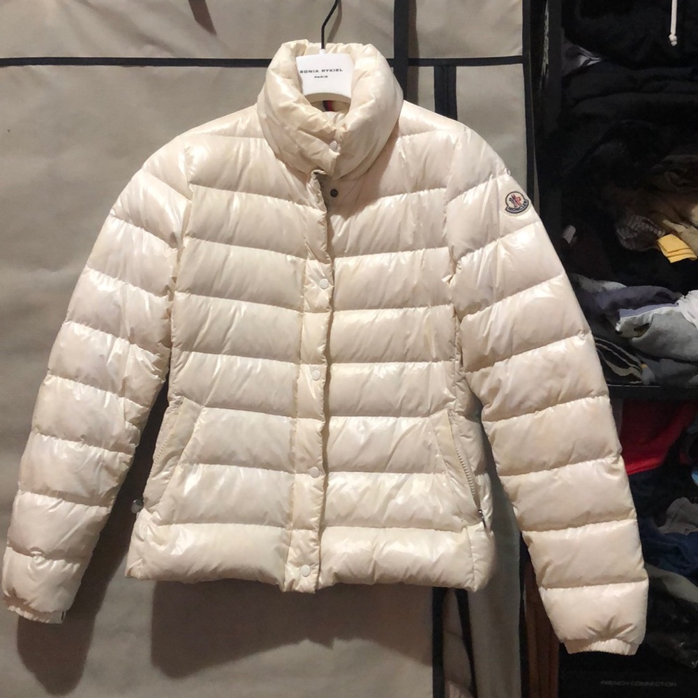 Moncler White Puffer Jacket